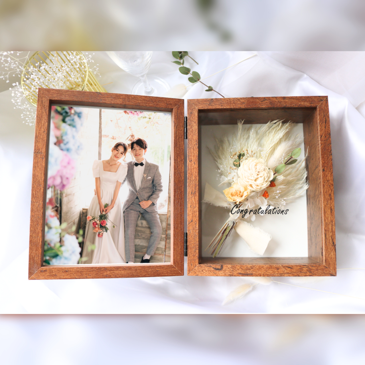 【結婚祝い木製ボックス】ブラウン