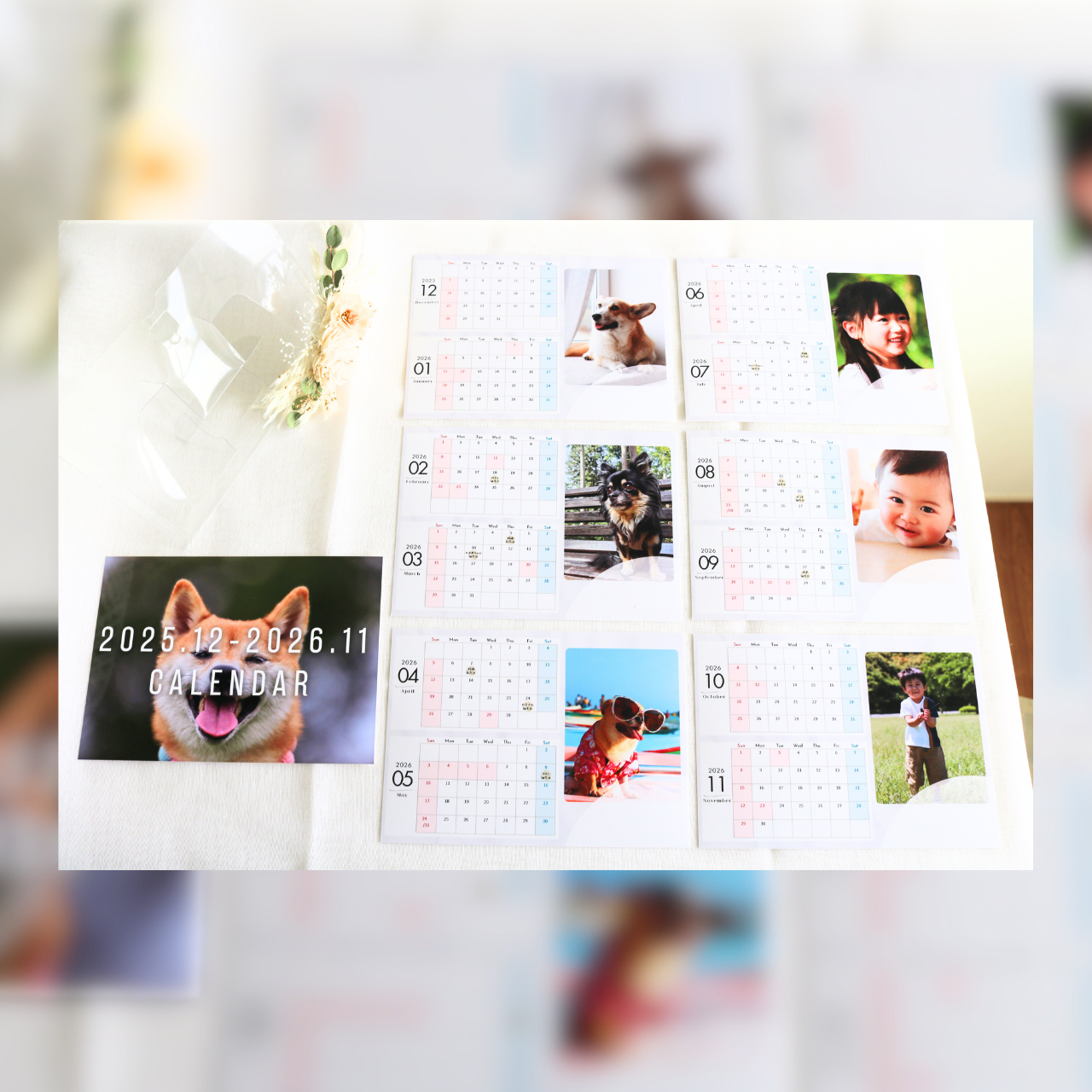 写真入りカレンダー【フラワー付き】