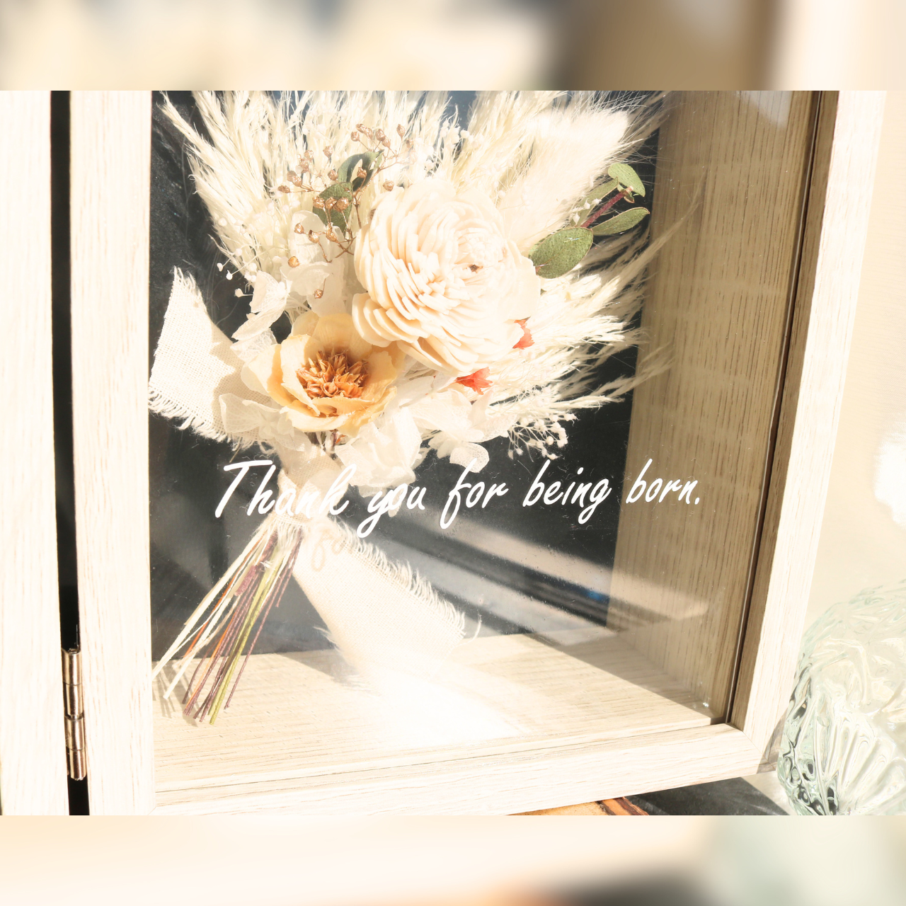 【命名書･出産祝いお祝いボックス/メッセージ付き】ホワイト