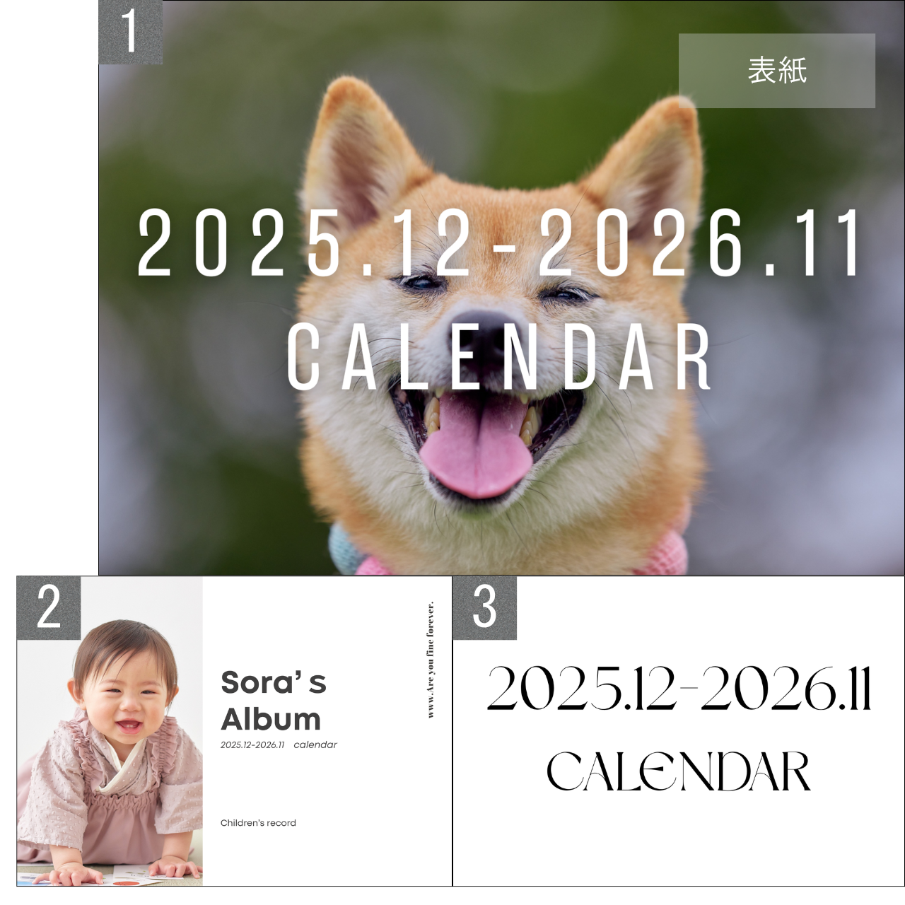 CA02【写真入りカレンダー/フラワー付き】