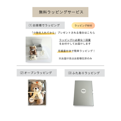 KU04BE【命名書・出産祝い名入れ巾着付きベアー】